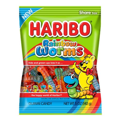 Haribo Gummi Candy • Rainbow Worms