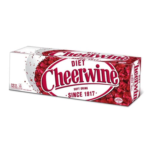 Cheerwine Soda • Diet 12 Ounce Can 12 Pack