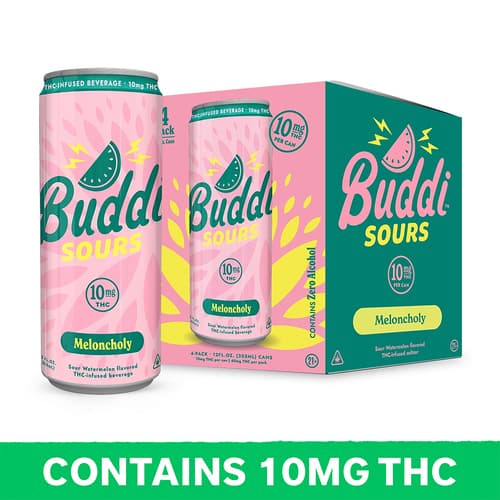 Buddi Sour Meloncholy Seltzer 10mg Delta 9 4pk Can