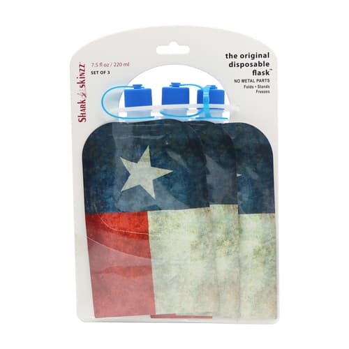 Shark Skinzz  Flask Disposable • Texas Flag 3 Pack