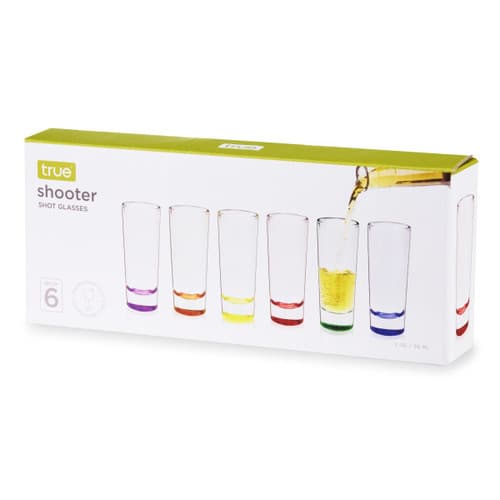 True BRANDS True 2 oz Neon Shooter Shot Glasses Set