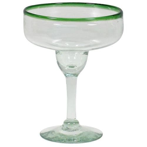 Mexican Bubble Glass • Margarita Green Rim