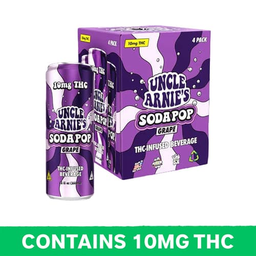 Uncle Arnie's Grape Soda 10mg Delta 9 4pk Can