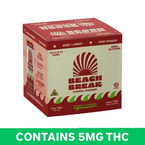 Beach Break Cherry Lime Seltzer 5mg Delta 9 4pk Can