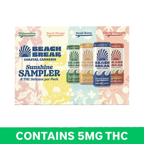 Beach Break Sunshine Variety Pack Seltzer 5mg Delta 9 8pk Can