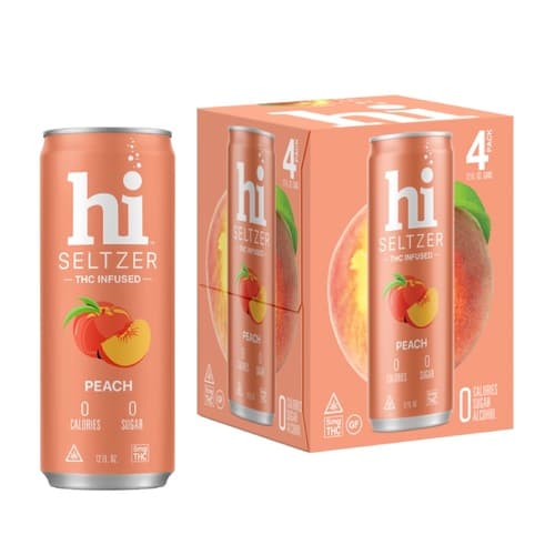 Hi Peach 5mg Delta 9 Seltzer • 4pk Can