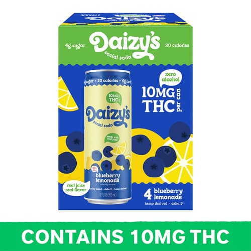 Daizy's Social Blueberry Lemonade Soda 10mg Delta 9 4pk Can