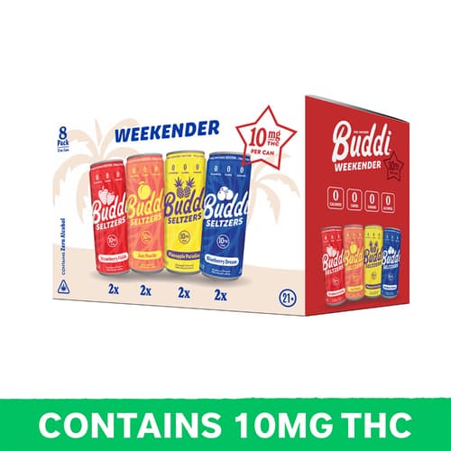 Buddi Seltzer Weekender 10mg Delta 9 Variety Pack • 8pk Can