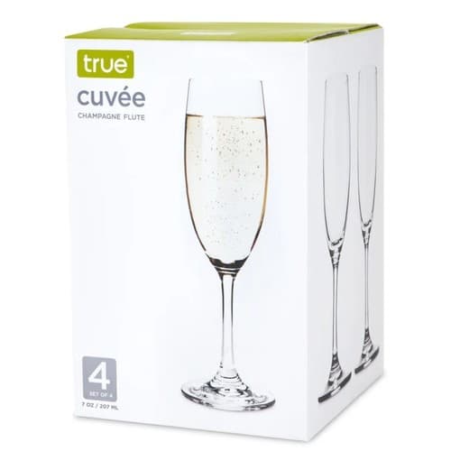 True Brands True Wine Glasses • Flute Stems 7 oz Set 4