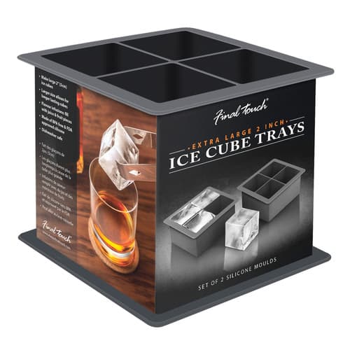 Final Touch Silicone Ice Cube Mold Set Of 2 Four 2" Cube Trays