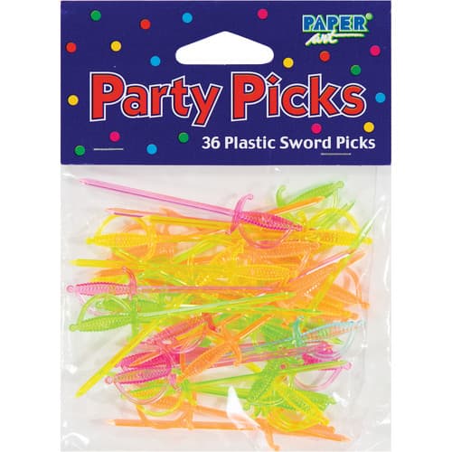 Neon Plastic Sword Party Pick