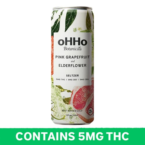 Ohho Pink Grapefruit Elderflower Infused Seltzer 5mg Delta 9