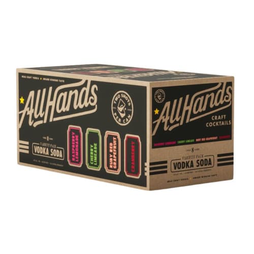 All Hands Vodka + Soda Variety Pack 8pk-12oz